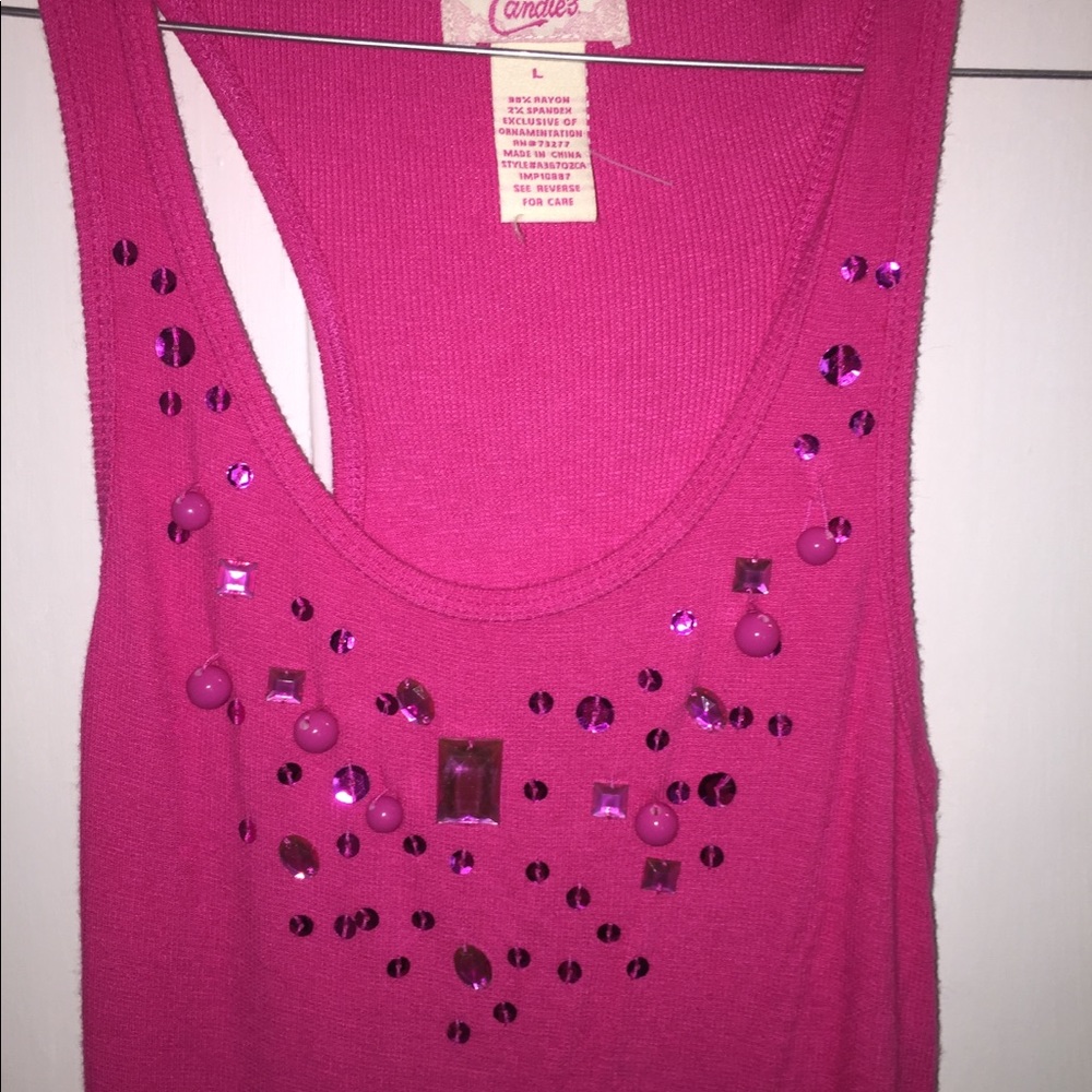 Ladies beaded tank size L